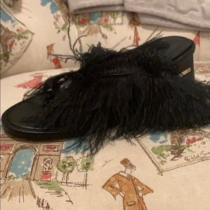Tibi feather sandal heels
